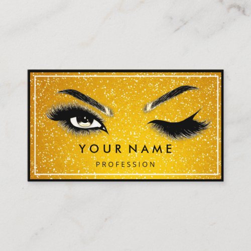 Orange Glitter QRCODE Logo Gold Business Card