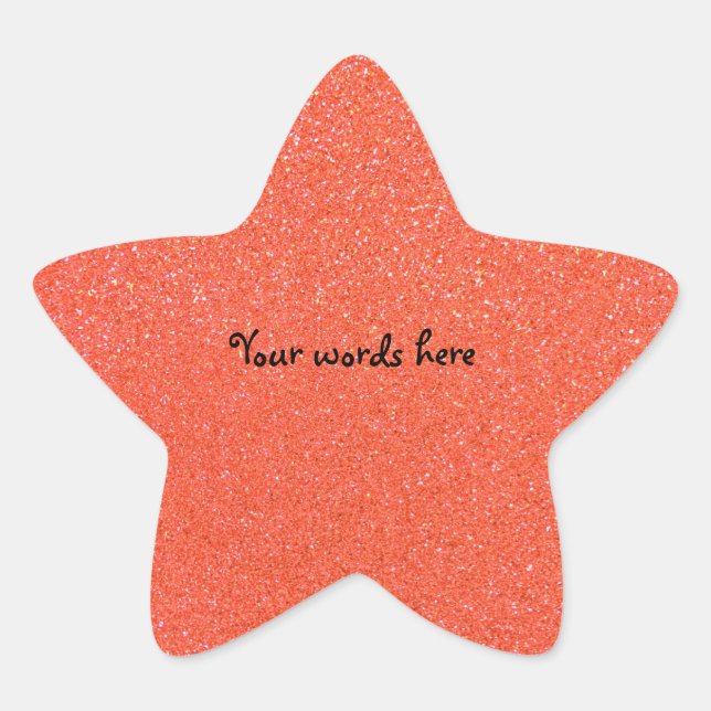 Orange glitter star sticker (Front)