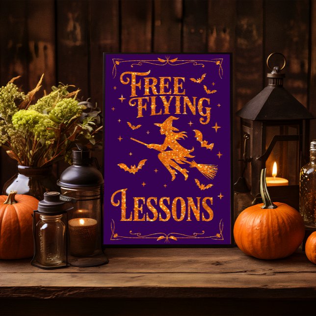 Orange Glitter Witch Free Flying Lessons Poster (Creator Uploaded)
