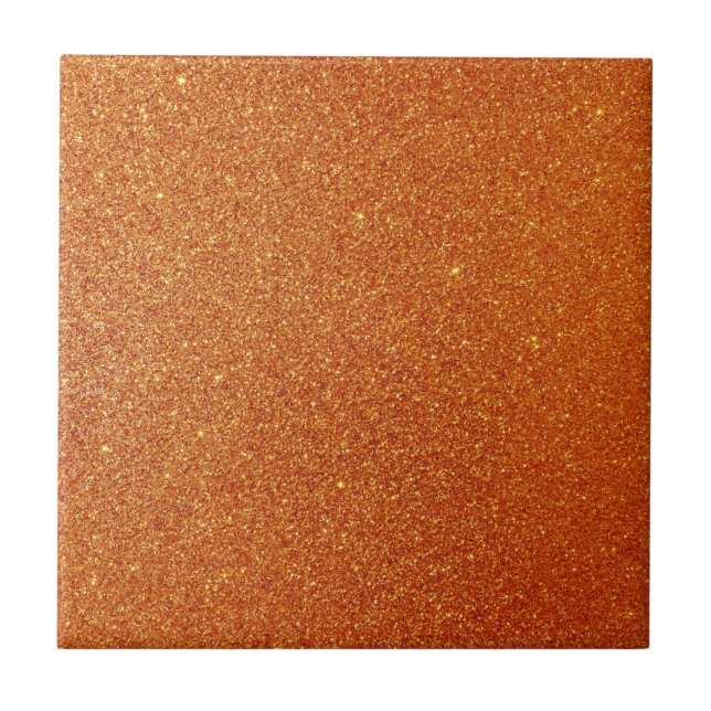Orange Glitzer Ceramic Tile (Front)