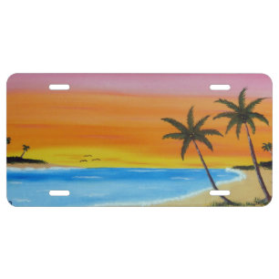 Orange Glow License Plate