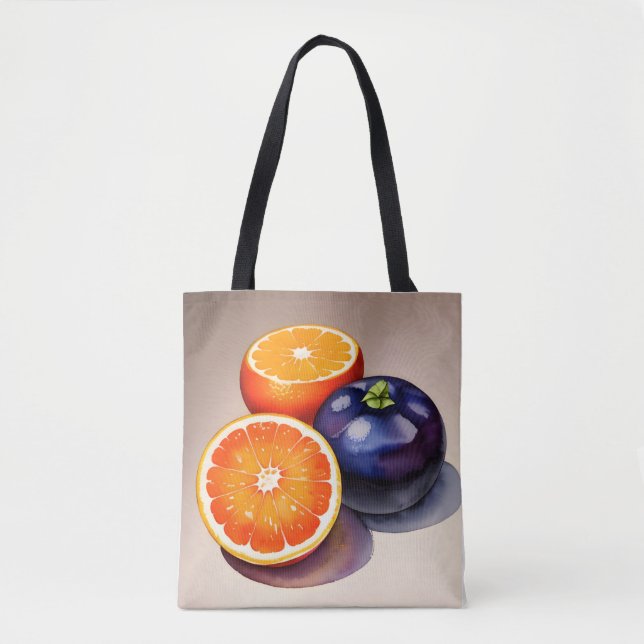 Orange Glow Watercolor Tote Bag (Front)