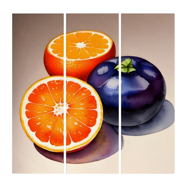 Orange Glow Watercolor Triptych (Front)