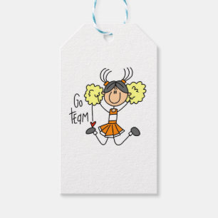 Orange Go Team Cheerleader Gift Tags