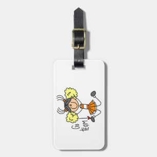 Orange Go Team Cheerleader Luggage Tag