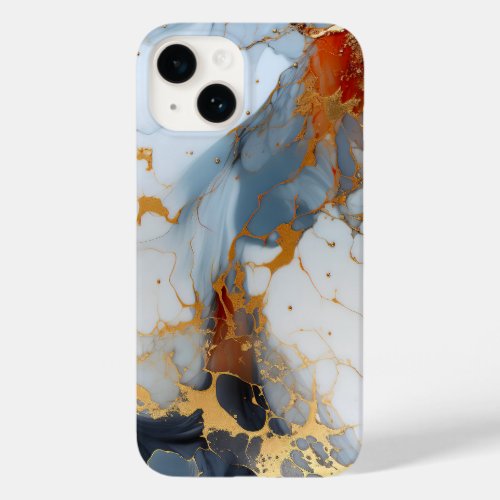 Orange gold abstract marble  Case_Mate iPhone 14 case