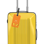 Orange gold bow monogram initials elegant luggage tag<br><div class="desc">An orange background. Decorated with a faux gold looking bow. Personalize and add your monogram letters and full name on the front. Your contact information on the back.</div>