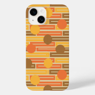 Orange, Gold, Brown Rectangles and Circles Case-Mate iPhone 14 Case
