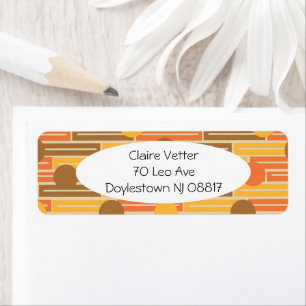 Orange, Gold, Brown Rectangles and Circles Label