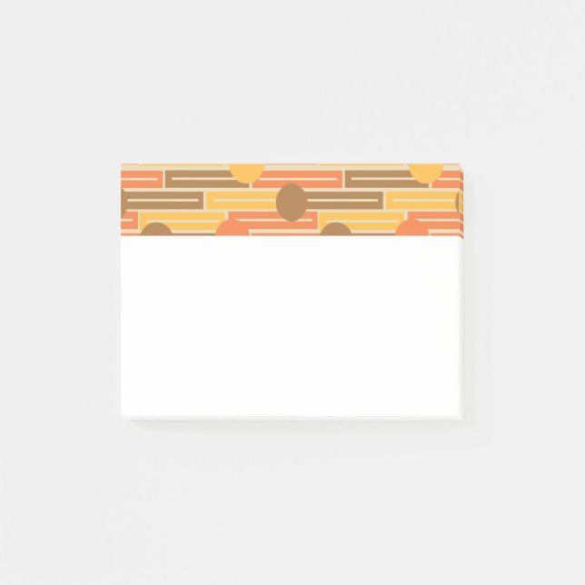 Orange, Gold, Brown Rectangles and Circles Post-it Notes (Front)