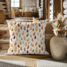 Orange Gold Brown Watercolor Pattern Autumn Leaves