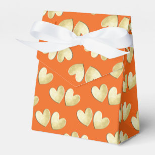 Burnt Orange Gold Wedding Craft Supplies Zazzle Orange Gold Elegant Cly Love Hearts Wedding Favor Box