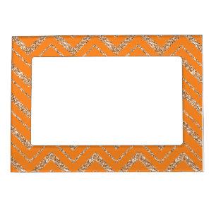 Orange & Gold Glitter Magnetic Frame