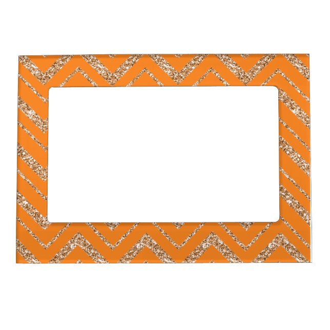 Orange & Gold Glitter Magnetic Frame (Front)