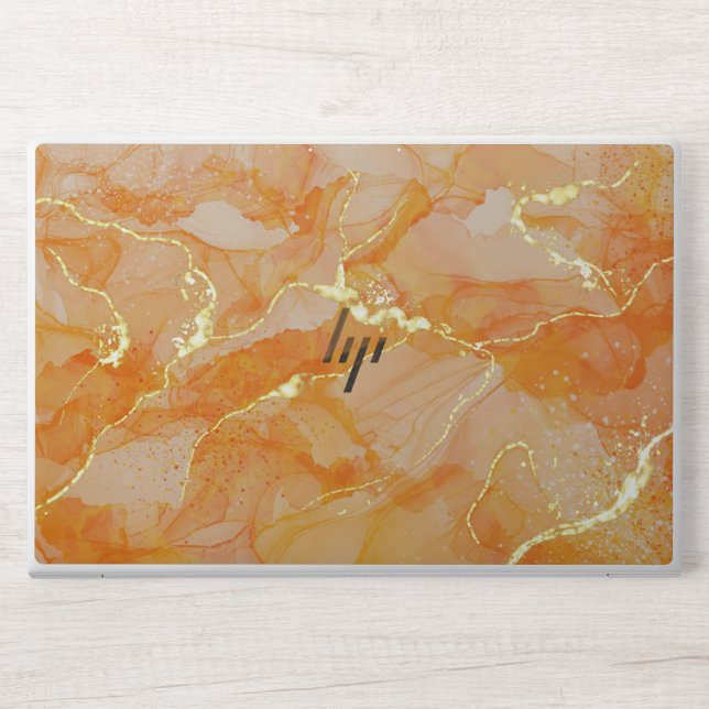 orange gold glitter marble HP EliteBook 850  HP Laptop Skin (Front)
