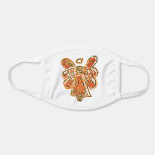 Orange Gold Guardian Angel Art Custom Face Mask (Front)