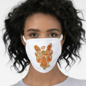 Orange Gold Guardian Angel Art Custom Face Mask (Worn Her)