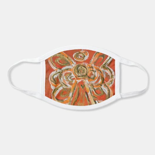 Orange Gold Guardian Angel Art Custom Face Mask (Front)