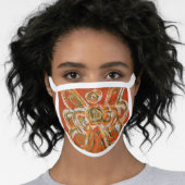 Orange Gold Guardian Angel Art Custom Face Mask (Worn Her)
