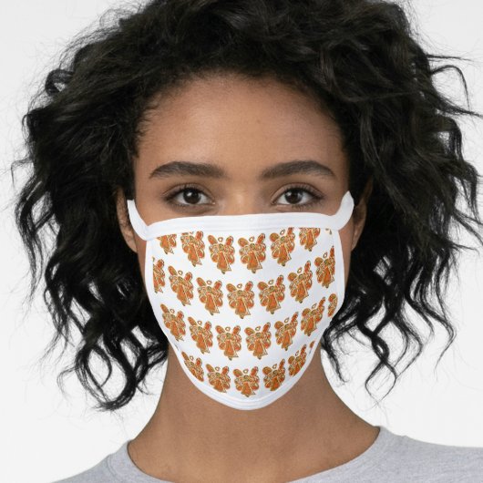 Orange Gold Guardian Angel Art Custom Face Masks (Worn Her)