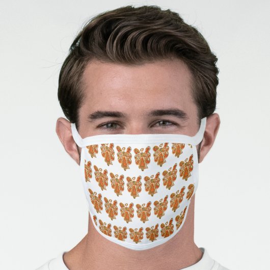 Orange Gold Guardian Angel Art Custom Face Masks (Worn Him)