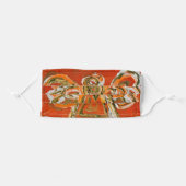 Orange Gold Guardian Angel Art Custom Face Masks (Front, Folded)