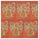 Orange Gold Guardian Angel Art Fabric Material