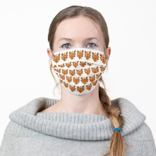 Orange Gold Guardian Angels Art Custom Face Masks (Worn)