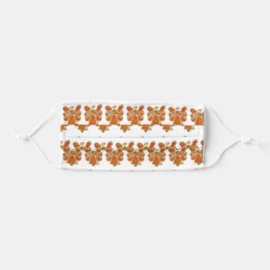 Orange Gold Guardian Angels Art Custom Face Masks (Front, Folded)