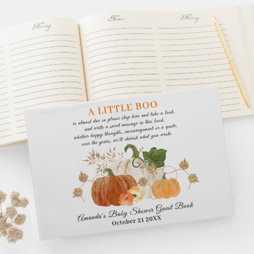 Orange Gold Halloween Fall Baby Shower Guestbook N