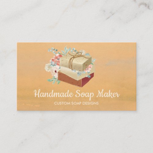 Orange Gold Handmade Bath Bomb Soap Maker Business Card