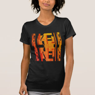 Orange Gold Shades MCM Look Faded Effect Design T-Shirt