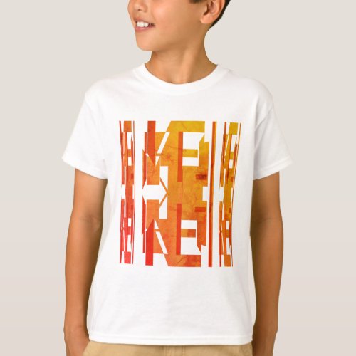 Orange Gold Shades MCM Look Faded Effect Design T_Shirt