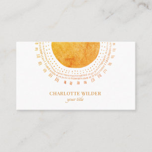 Orange Gold Sun Rays  Business Card