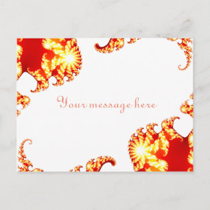 Orange gold yellow mandalbrot fractal postcard