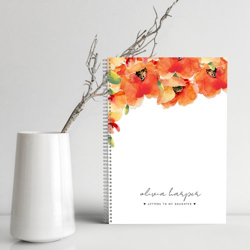 Orange Golden Poppy Letters to Daughter Journal