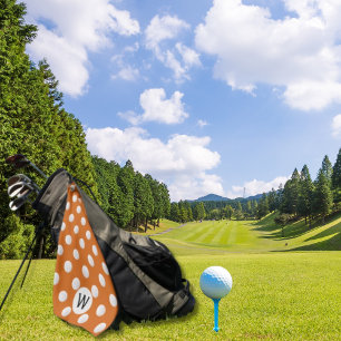 Orange Golf Ball Pattern Monogram Personalized Towel