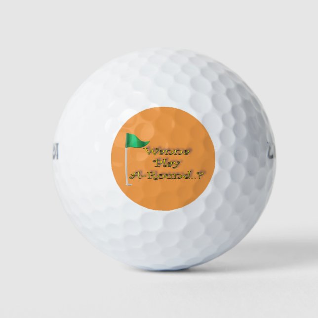 Orange Golf Play A Round Funny Humor Balls (Front)