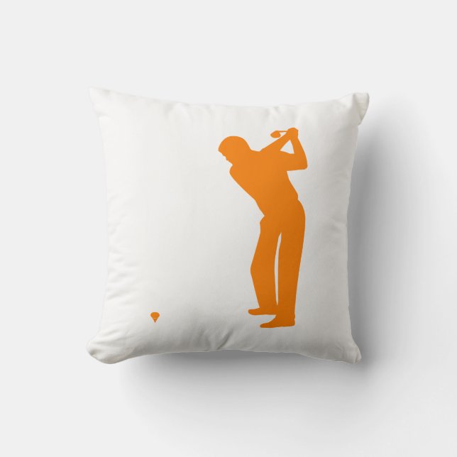 Orange Golf Throw Pillow (Front)