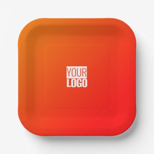 orange  gradient  add logo  paper plates