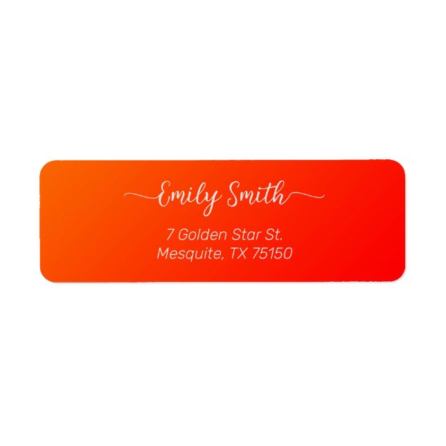 Orange gradient -add name  label (Front)