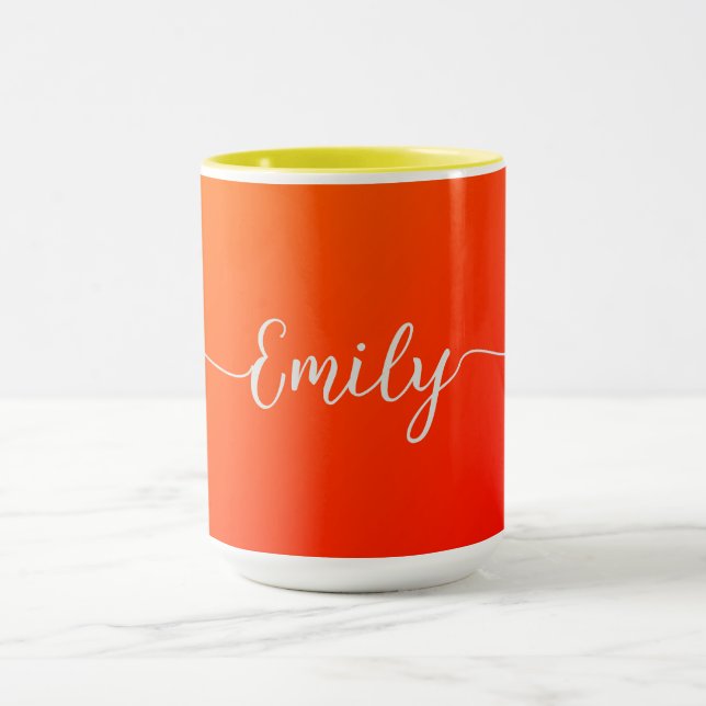 Orange gradient -add name mug (Center)