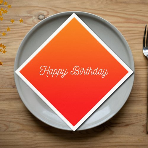 orange gradient _ Birthday  Napkins