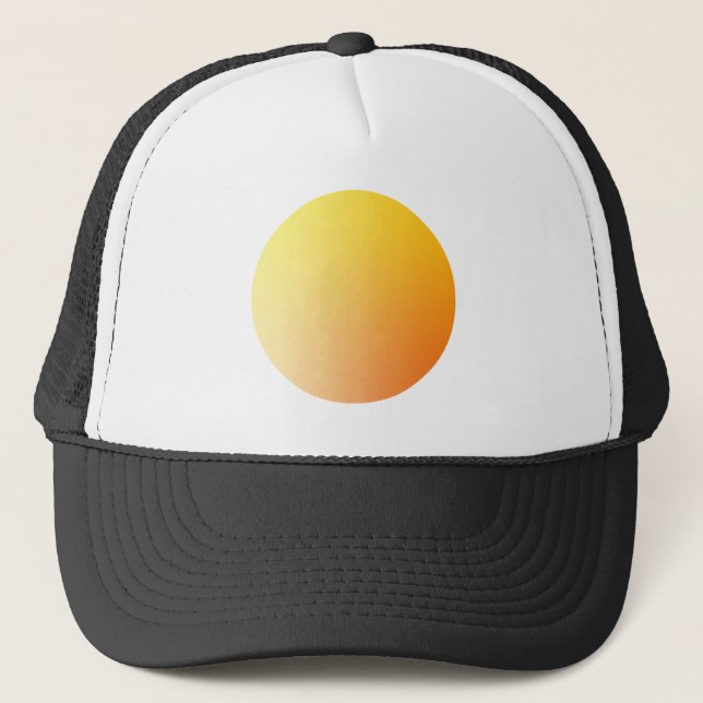 Orange Gradient Circle Vignette Abstract Design Trucker Hat (Front)