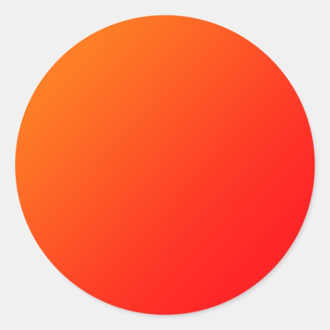 Orange gradient  classic round sticker (Front)