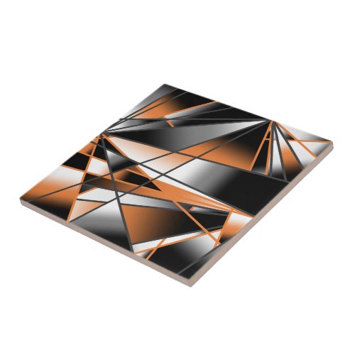 Orange Gradient Color Fill Mechanical Design  Ceramic Tile