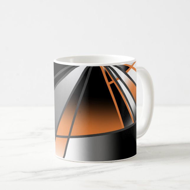 Orange Gradient Color Fill Mechanical Design  Coffee Mug (Front Right)