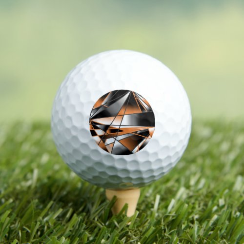 Orange Gradient Color Fill Mechanical Design  Golf Balls