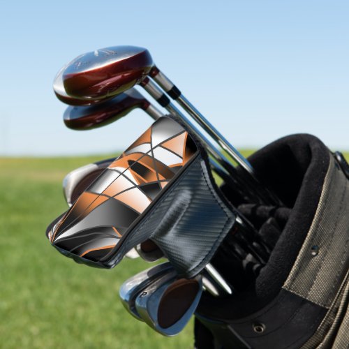 Orange Gradient Color Fill Mechanical Design  Golf Head Cover