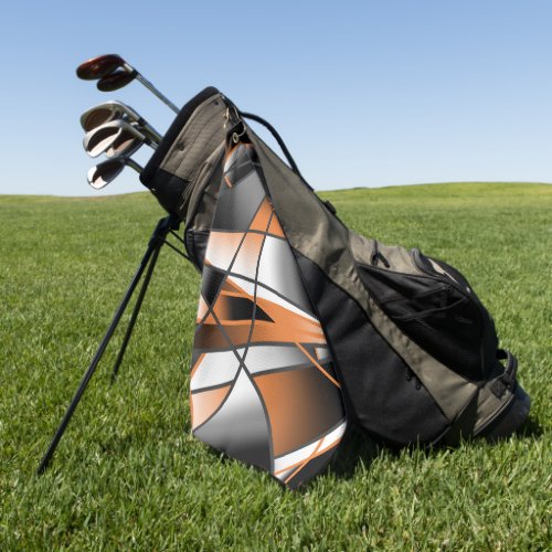 Orange Gradient Color Fill Mechanical Design  Golf Towel